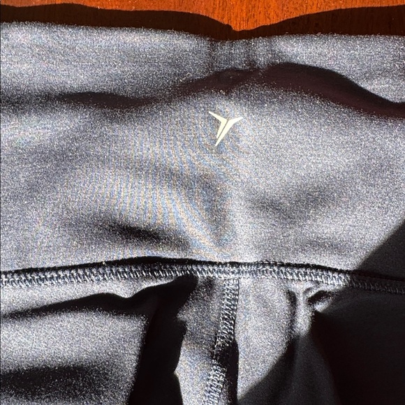 NWOT Old Navy Active pants leggings Sz XL Navy Blue with black suede stripe - Picture 8 of 8